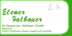 elemer halbauer business card